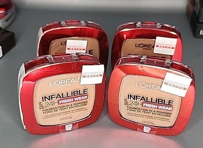 LOT OF 4 LOREAL INFALLIBLE 24H FRESH WEAR POWDER FOUNDATION Matte 370 Mocha