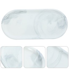 Classic Marble Ceramic Bathroom Tray White Jewelry Storage Plate for Home Use