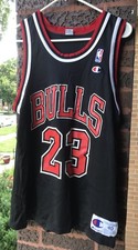 VTG 90s Champion Chicago Bulls Michael Jordan Jersey - Black - Size 40