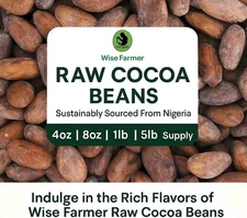 Raw Cacao / Cocoa Beans Whole Chocolate Nigeria Cocoa Bean 4 oz to 5 Lb Bulk