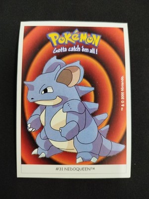 Pokemon Karte Sticker Dunkin Boomer #31 Nidoqueen Nintendo 2000