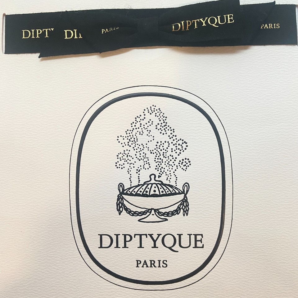 NEW Diptyque Paris White Shopping Gift Bag with Black Ribbon Size Small ...