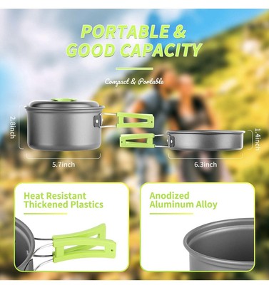 Cooking Set OUT-OF-DOORS 9 Piece Set Portable Camping Kit WH-200 1-2 Man