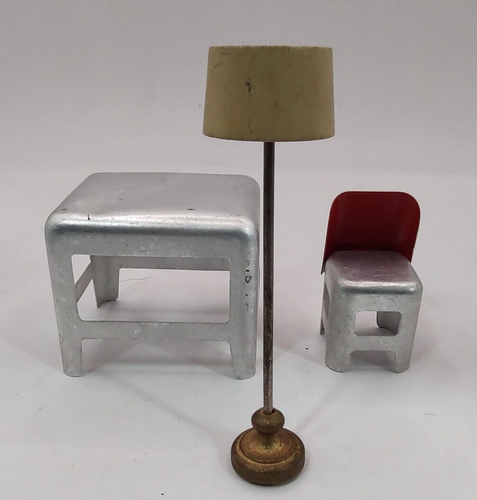 Dollhouse Furniture Metal Aluminum Kitchen Set Sink Refrigerator Coffee Grinder - Picture 17 of 18
