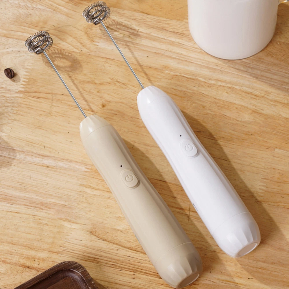 Milk Frother Handheld Whisk Eggs Coffee Milk Wireless Electric Mixer Safe