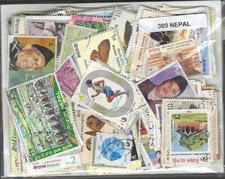Nepal 300 Different Stamps Cancelled