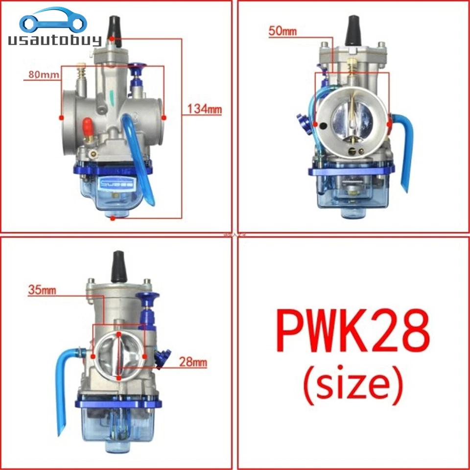Carburador Racing PWK 28mm con filtro de combustible compatible con Yamaha YZ80 YZ85 YZ100 YZ125 YZ175 Foto 4 de 4