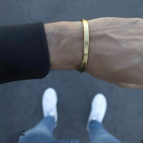 Bracelets Bangles For Women Men Stainless Steel Gold Unisex Luxury Style Jewelry - Picture 4 of 20