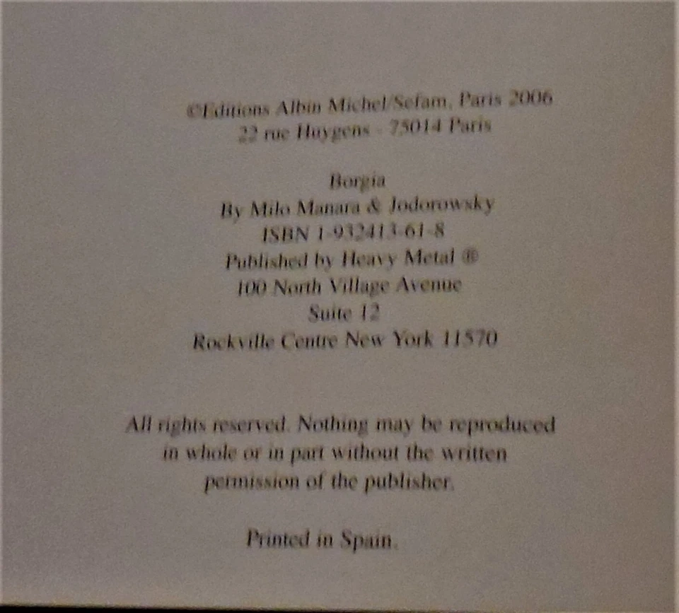 BORGIA - POWER AND INCEST - FIRST PRINTING!   UNREAD COPY - LOOK! - Image 3 of 3