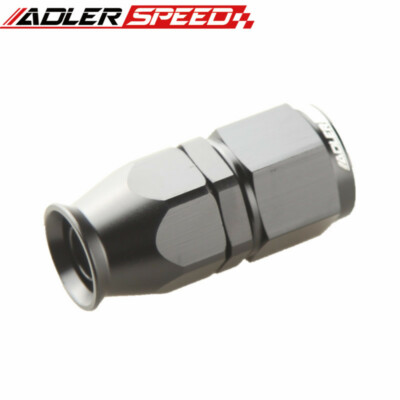 USA Aluminum AN10 -10AN Straight PTFE Swivel Fuel Line Hose End Fitting Black