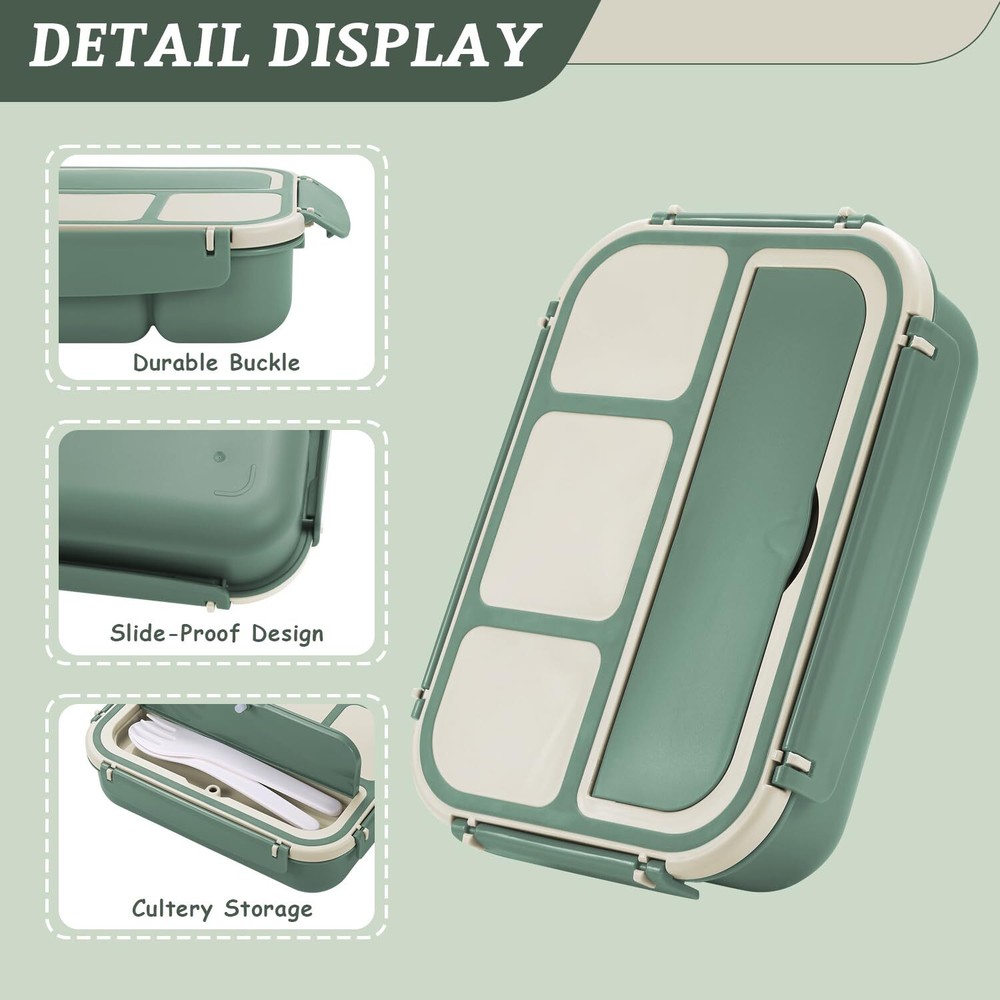 Bento Box for Adults & Kids 1200ml Leak-Proof Lunch Container