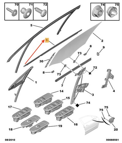 Clips De Fixation Pour Régulateur De Vitre De Porte Avant