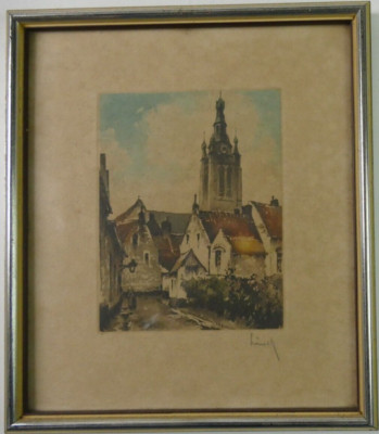 Unknown Artist Colour Etching Signed Before The Firestorm 19x22cm To-4569