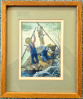 Att. ROBERT W. BODE (1912-1997), Original Watercolor, "Tom Sawyer and Huck Finn" — photo 6