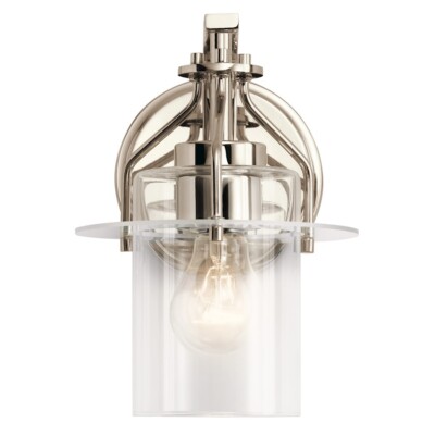 Kichler Everett 9in 1-Light Wall Sconce Polished Nickel