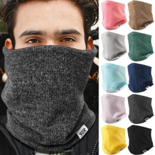 Winter Fashion Neck Warmer Gaiters Double Layer Knit Fleece Scarf Ski Face Mask
