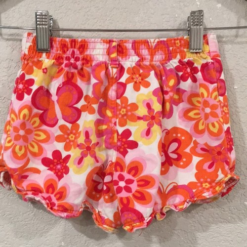 Baby Fair Girl Sz 5/6 Floral Butterfly Ruffle Hem Shorts 100% Cotton - Picture 3 of 6