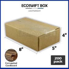 200 8x5x4 EcoSwift Cardboard Packing Moving Shipping Boxes Corrugated Box Carton