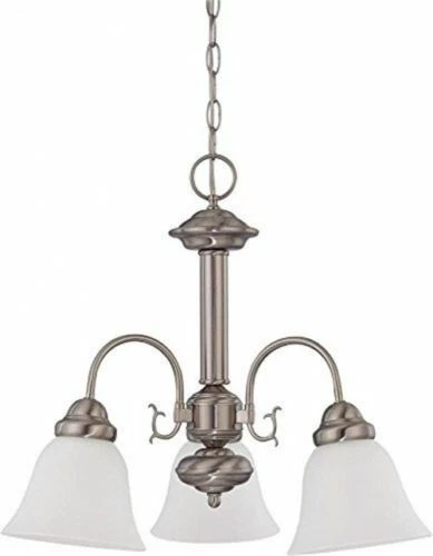 Nuvo 60-3241 - Chandelier in Brushed Nickel Finish with Frosted White Glass - Picture 1 of 1