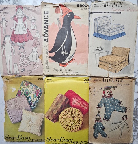 Advance Craft Sewing Patterns Chair Covers Pillows Doll Penguin You-Pick - Picture 2 of 12