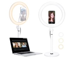 Neewer 10” Luce Anulare da Tavolo per Laptop Computer Zoom Selfie Truccatura Vid