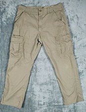 Wrangler Pants Mens Size 34X30 Relaxed Fit Cargo Khaki Beige Straight Leg