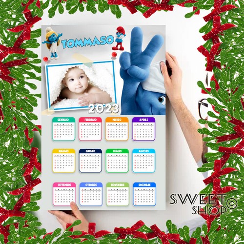 CALENDARIO PERSONALIZZATO CON FOTO 2023 IN FOREX PANNELLO ARREDO NATALE REGALO - Picture 1 of 5