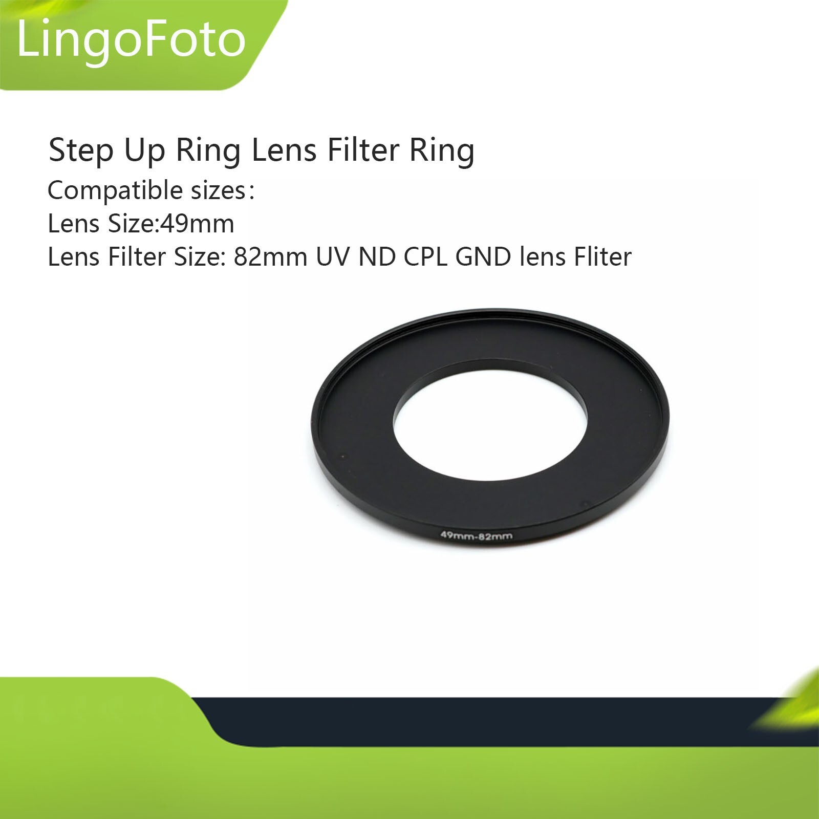 Filt Rings 49-82mm Step Up Ring Lens Filter Ring UV/ND/CPL GND Lens Adapter Filter ...