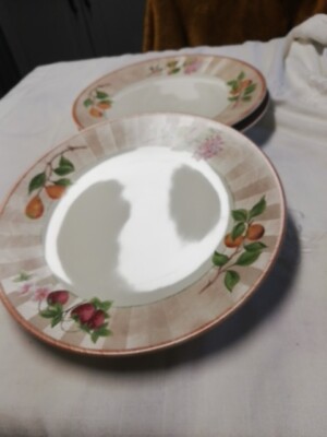 Set Debenhams Stoneware Bramble Pattern Large Dinner Plates 27cm