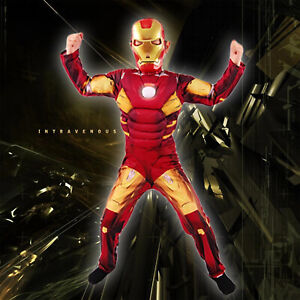 DE Boy Kinder Deluxe Iron Man Avengers Kostüm Superheld Cosplay Kostüm Halloween