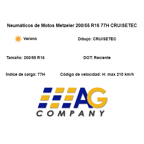 Neumáticos de Motos Metzeler 200/55 R16 77H CRUISETEC - Imagen 3 de 4