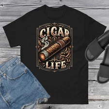 Cigar Life Smoking Lifestyle Graphic Tee Shirt Big Tall Sm Pro Club Shaka RTP T
