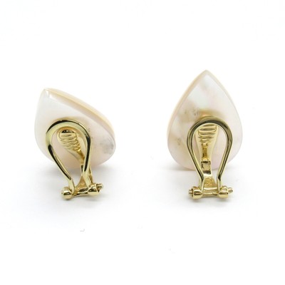 TASAKI Mabe Pearl Earrings K18 YG Yellow Gold White Used | eBay