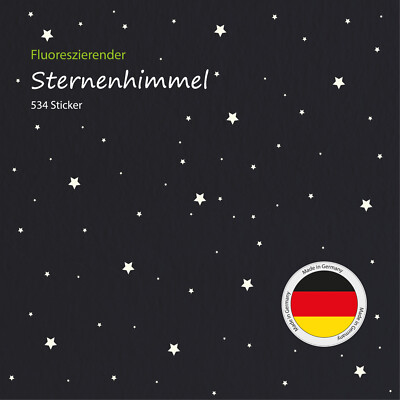 Sternenhimmel 534 Sterne Aufkleber Sticker fluorezierend Wandtattoo