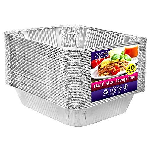 Aluminum Pans Half Size, 9X13, Extra Heavy Duty Disposable Foil Pans 30 Pack - Picture 2 of 7
