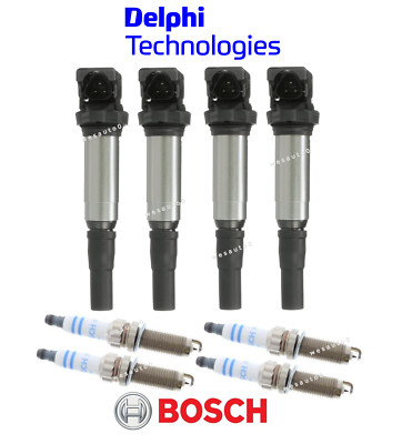 Ignition Coil & Spark Plug Iridium (4sets) OEM for Mini Cooper Paceman S JCW