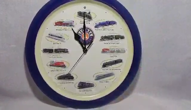 Lionel Train Wall Clock 12 Different Trains & Train Sounds