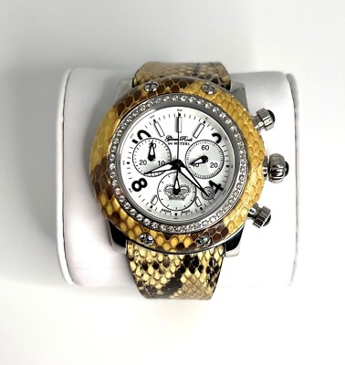 Glam Rock Watch Chrono Swiss Made with Genuine Python