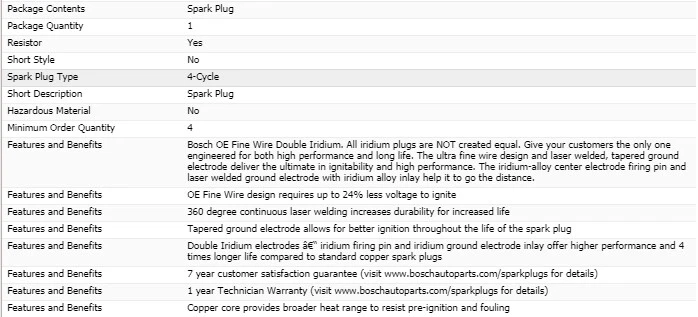 8 Spark Plugs Bosch Double Iridium For 2007-2012 FORD MUSTANG V8-5.4L - Изображение 4 из 4