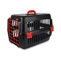 Katzen Transportbox 52 X 32 X 32 Cm Schwarz / Rot