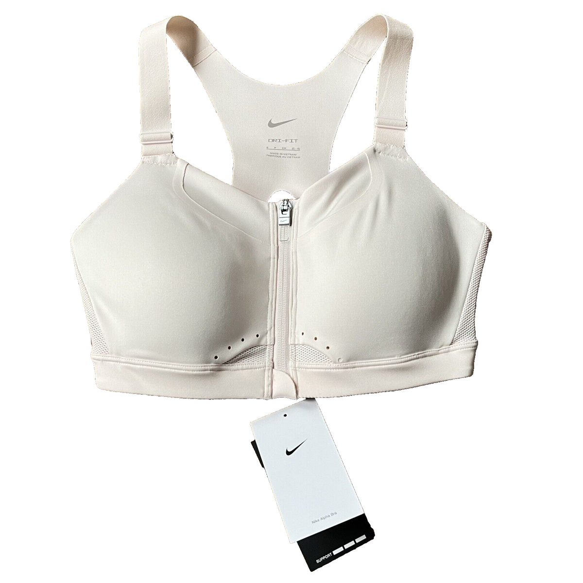 Nike Women's Alpha High-Support Padded Zip-Front Sports Bra Small (C-E) NWT
