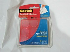 Scotch Restickable Double-Sided Adhesive Dots 7/8-inch Diameter Clear 18-Dots