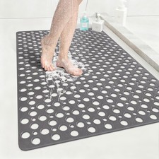 Anti Slip Shower Mat with Suction Cups,23.6x35.4 Inch Quick Drain TPE Non Mats