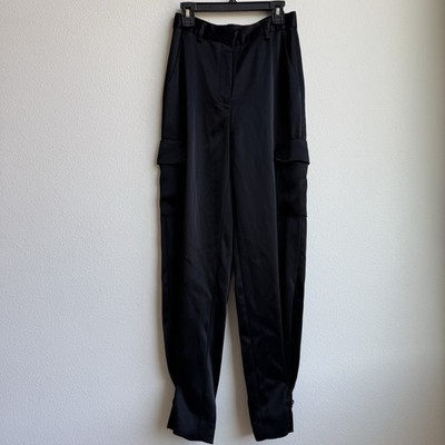 Aritzia Babaton Refined Satin Cargo Pants Size 0 / XS Black Capsule Classy Chic