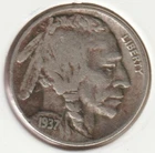 1937 US Indian Head Buffalo Nickel FULL DATE Rare 89 Year Old Collection Coin