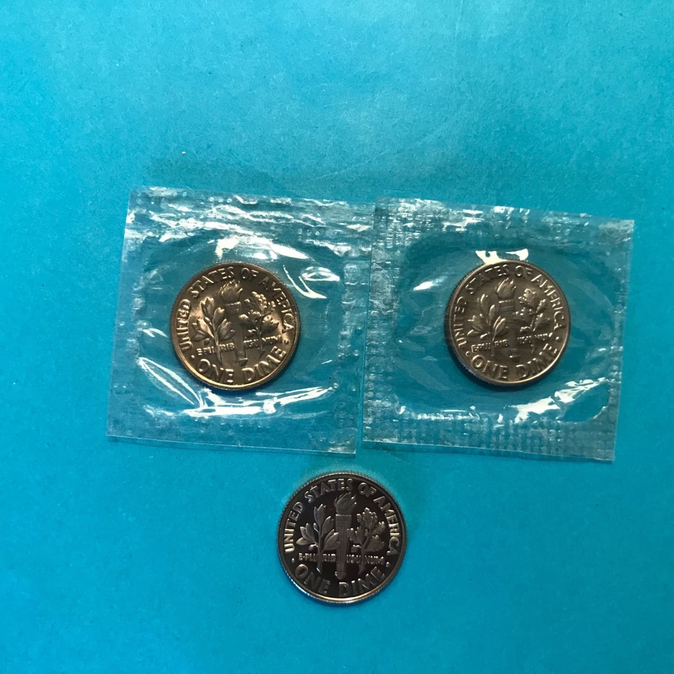 1983 P D S   Roosevelt Dime Set   2-Unc in Cello & 1-Proof     FREE SHIP - Image 2 of 3