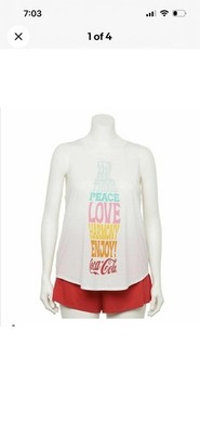 Coca-Cola Pajama Set Tank & Pajama Shorts Size XL- 1971 The Unity Collection