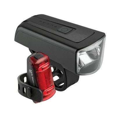 AXA LED Akkuleuchten Set Dwn 100 Lux schwarz