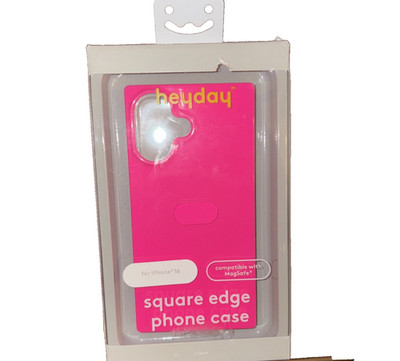 Heyday iPhone 16 Square Case with MagSafe   Neon Pink Protective Cover NEW