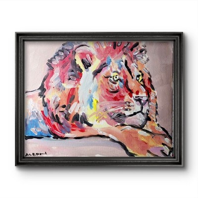 Aleph Original Art Lion 14x11 Abstract Expressionist Original Painting Canvas
